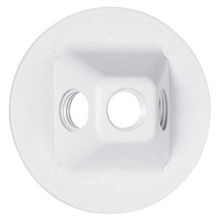 RACOORPORATED Electrical Box Cover, Round, Non-Metallic, Lampholder/Cluster PLV330WH